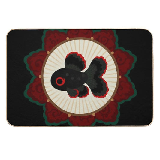 Butterfly Goldfish - Black  Versatile Bath Mat