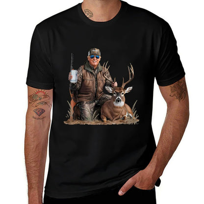 Trump Deer Hunting Donald Trump Old School Camouflage  Easy-care T-Shirt