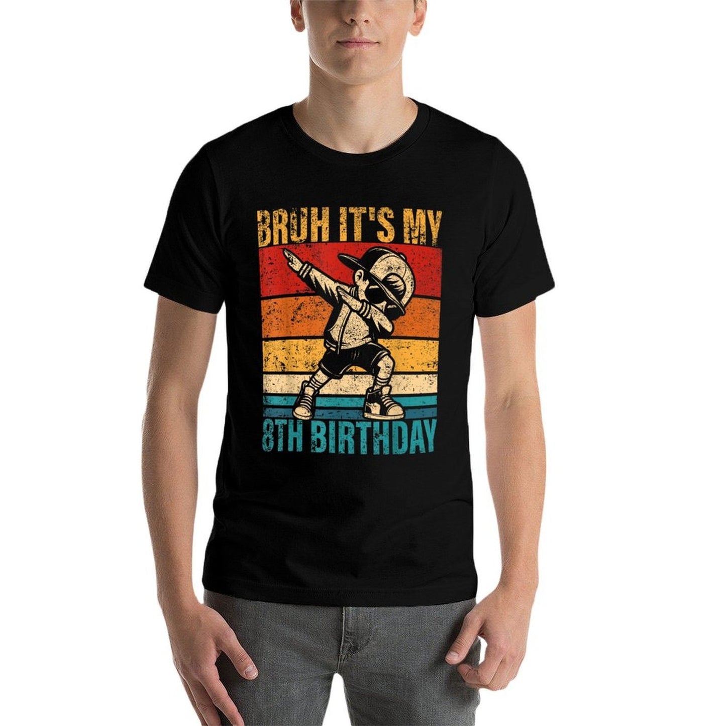 8 Year Old Birthday Dabbing Boy Bruh It's My 8th Birthday  Easy-care T-Shirt
