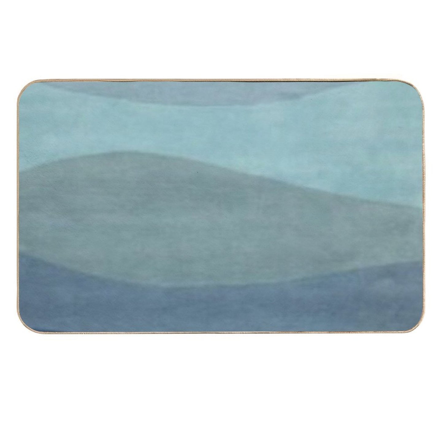 Minimalist Landscape Art in Neutral Blue Tones  Easy To Clean Bath Mat