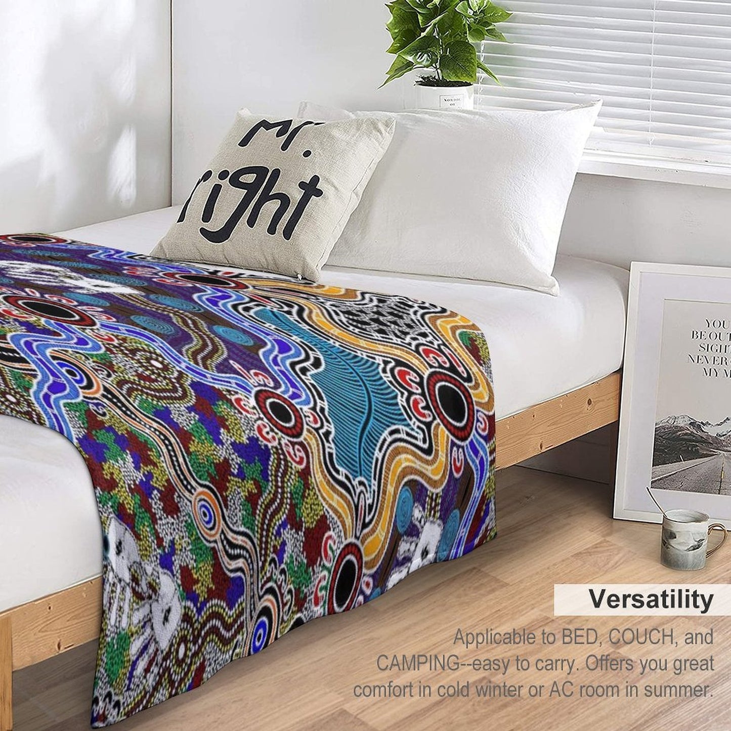 Authentic Aboriginal Art - Discovering Your Dreams Shrink-resistant Throw Blanket