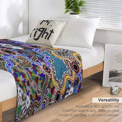 Authentic Aboriginal Art - Discovering Your Dreams Shrink-resistant Throw Blanket