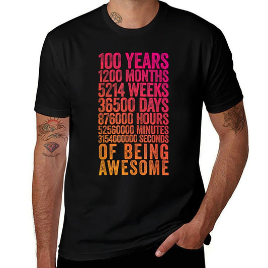 Funny 100th Birthday Old Meter Funny 100 Year Old Gift  Rolled Sleeves T-Shirt