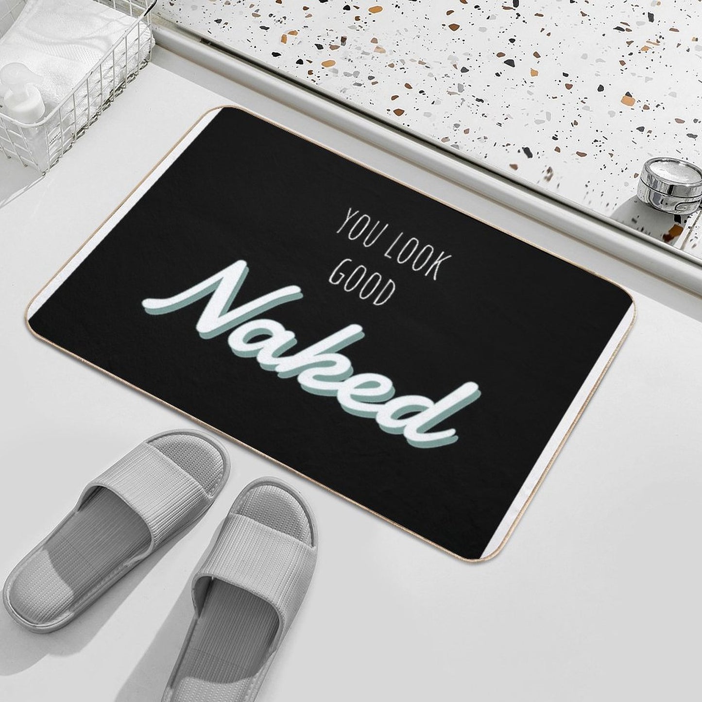 You Look Good Naked Bathroom Art  Eco-Friendly Bath Mat
