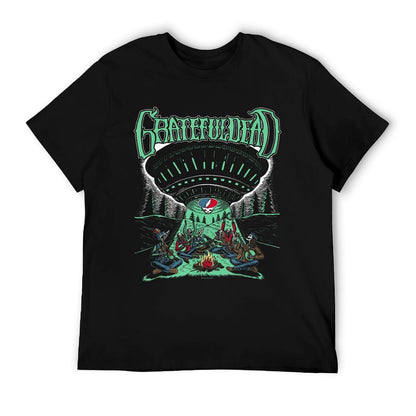 Grateful Dead Skeletons And Aliens Camping Band Durable T-Shirt