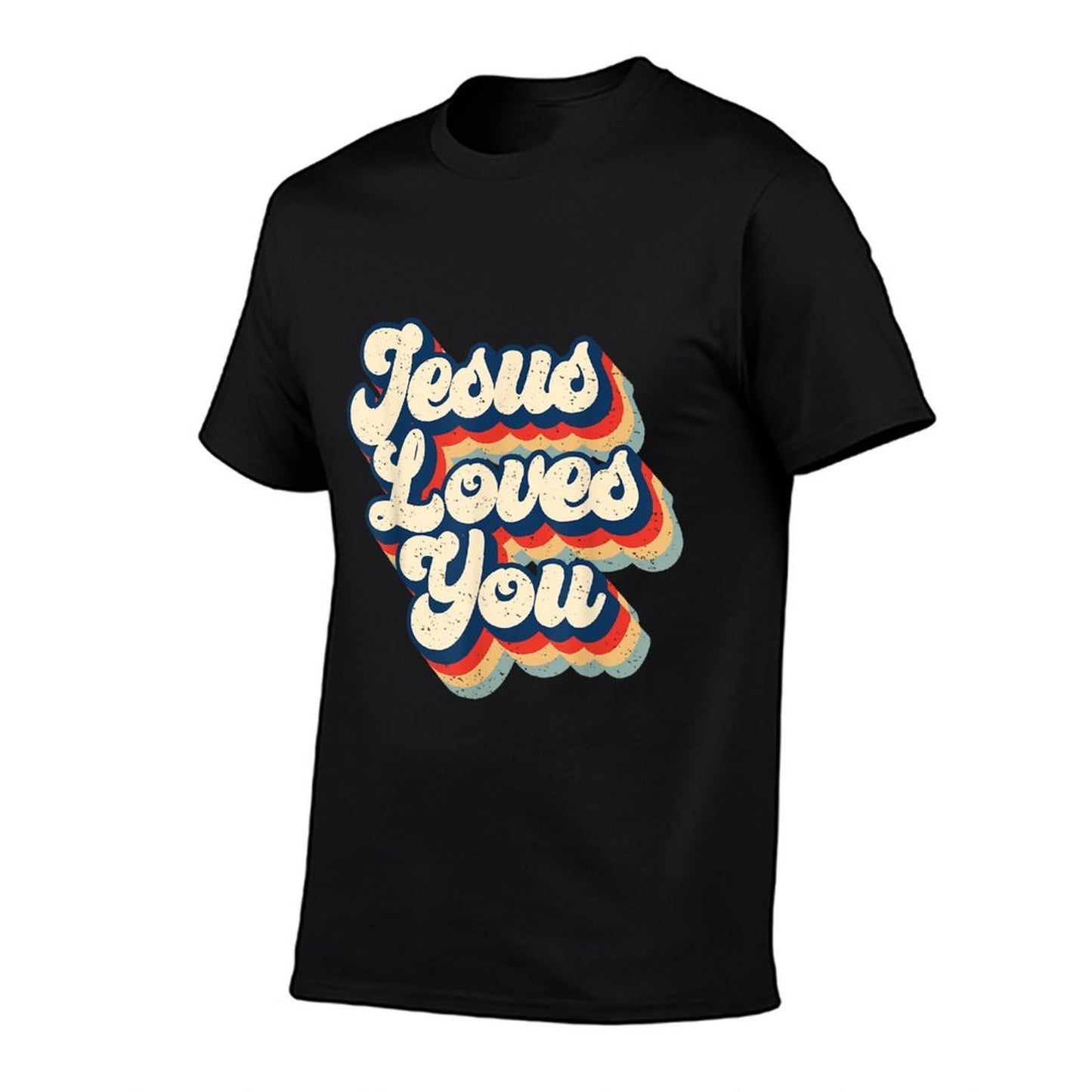 Jesus Loves Retro Vintage Christian Faith Hippie Mens Womens  Classic T-Shirt
