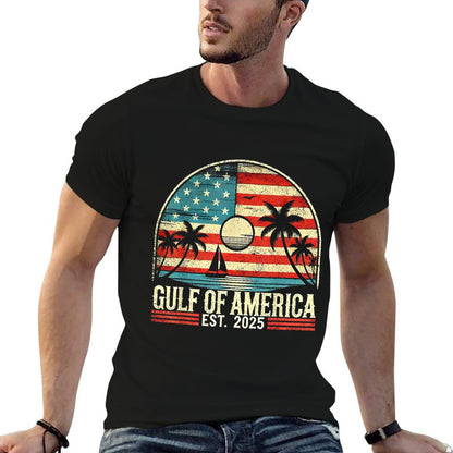 Retro Gulf Of US America 2025 American Flag Gulf Mexico Trendy Pattern T-Shirt