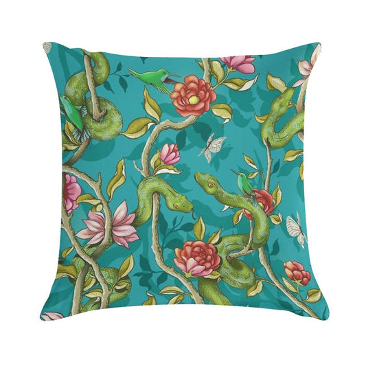 Morning Song - Turquoise Soft Multiple Sizes Throw Pillow