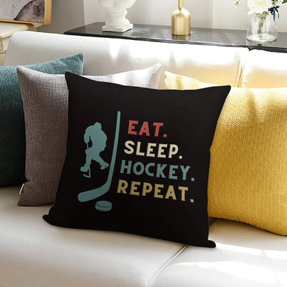 Eat Sleep Hockey Repeat Soft Style Accent Throw Pillow