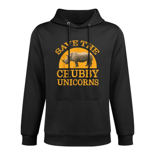 Save The Chubby Unicorns Rhino Endangered Awareness Tshirt Easy Care Hoodie
