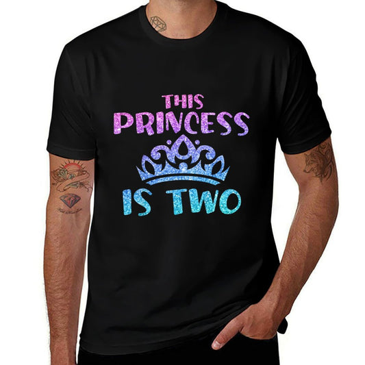 Kids 2nd Birthday Princess Theme Gift for Girls - 2 Year Old  Trendy Pattern T-Shirt