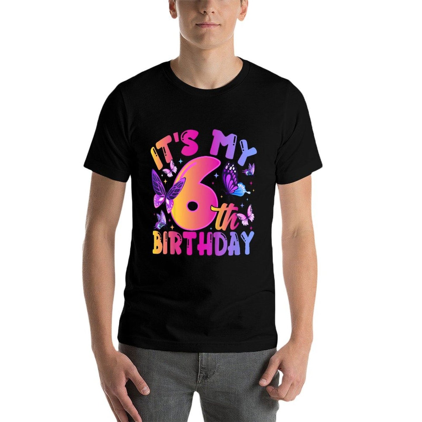Kids 6th Birthday Girl Six Year Old Butterfly Birthday  Classic T-Shirt
