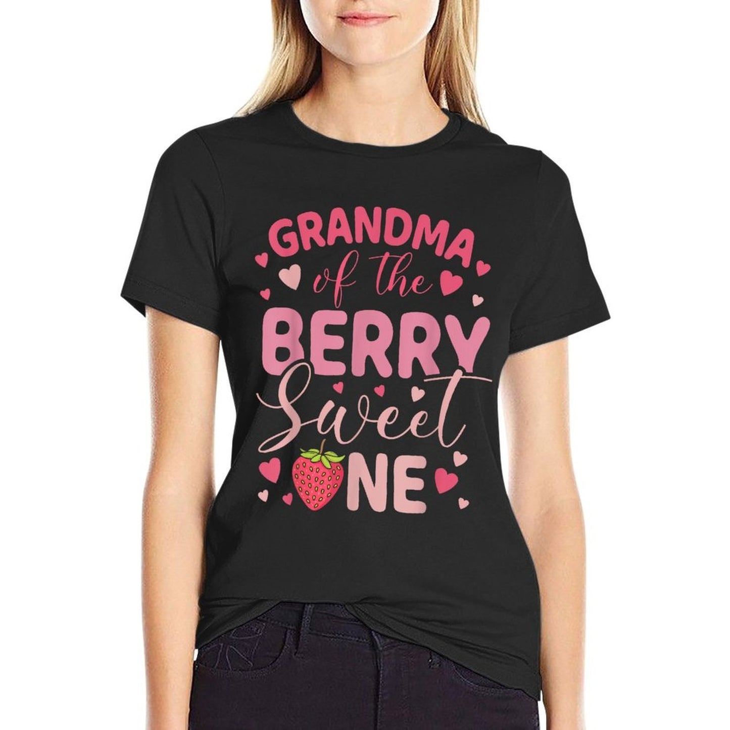 Grandma Of The Berry Sweet One Strawberry First Birthday  Relaxed-fit T-Shirt