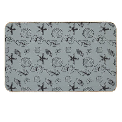 The Dark Sage Green Shells  Anti-Trip Bath Mat