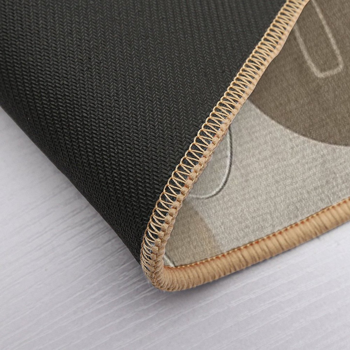 Abstract - Go with The Flow 2 in Beige  Long-Lasting Bath Mat