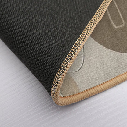 Abstract - Go with The Flow 2 in Beige  Long-Lasting Bath Mat