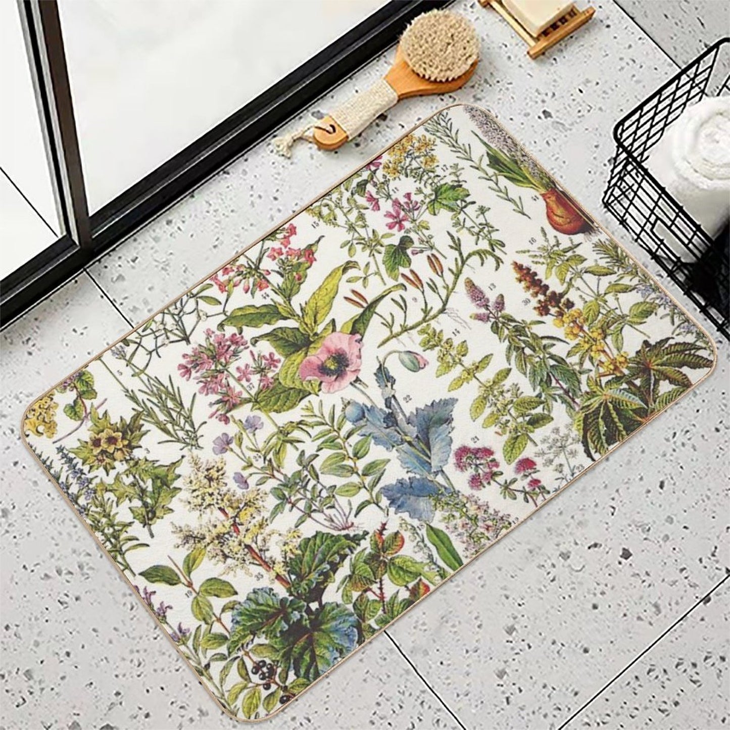 Adolphe Millot - Plantes Medicinales A - French Vintage Poster  Rapid-Drying Bath Mat