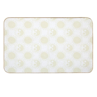 Hippy Chicks Inspiration Motivation 90s Retro Boho Blue Yin-Yang Sunburst Pattern - Cool Dorm Room Vibes by Jemma Jamie Skidmore  Pet-Safe Bath Mat