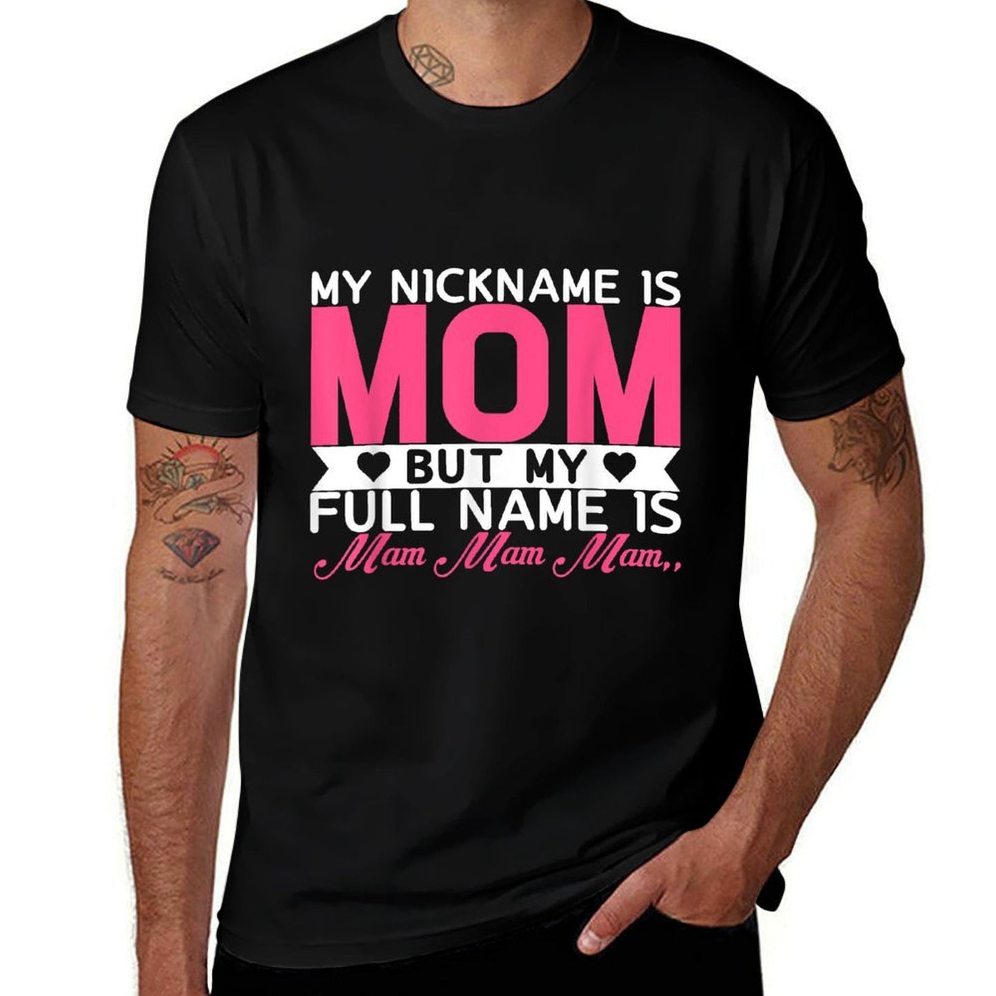 My Nickname Is Mom But My Full Name Is Mam Mam Mam  Tagless Design T-Shirt