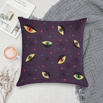 Reptile Witch Ghost Eyes Retro Pattern Soft Skin-Friendly Throw Pillow