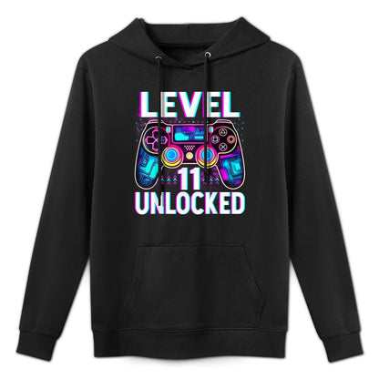 Level 11 Unlocked Funny Video Gamer Geek 11th Birthday Unisex Design Hoodie
