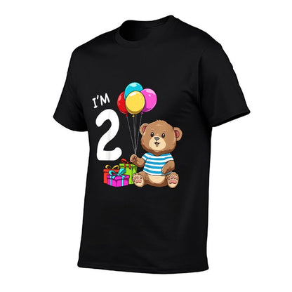 Kids Second Birthday Teddy Bear - 2 Year Old Boy  Wrinkle-resistant T-Shirt