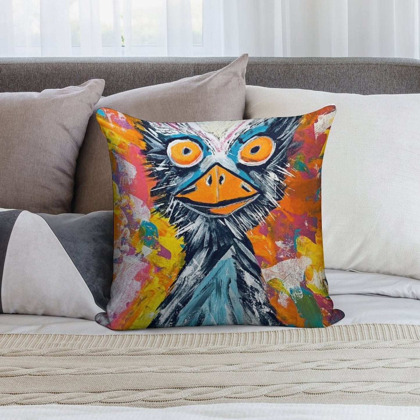 Bird Brain Buzz Soft Multiple Sizes Throw Pillow
