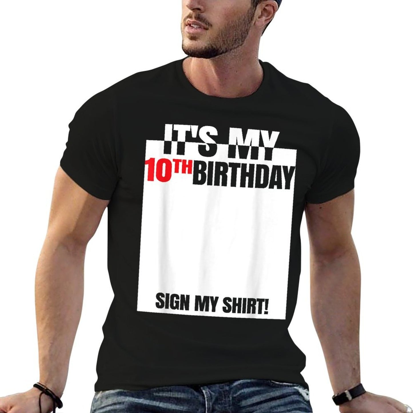 It's My 10th Birthday Party 10 Years Old Boy Girl Sign My  Stretchy T-Shirt