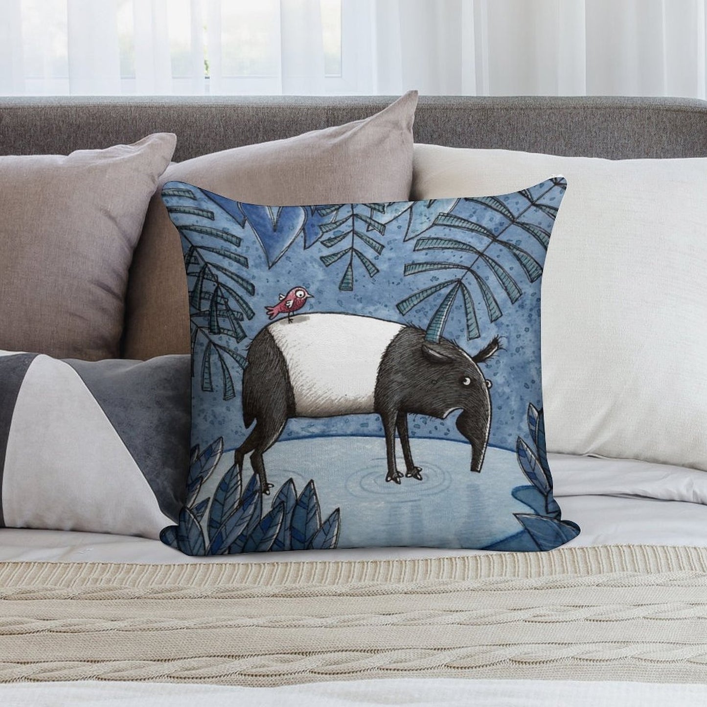 Welcome To The Jungle - Tapir - Schabrackentapir Soft Ultra-Soft Texture Throw Pillow