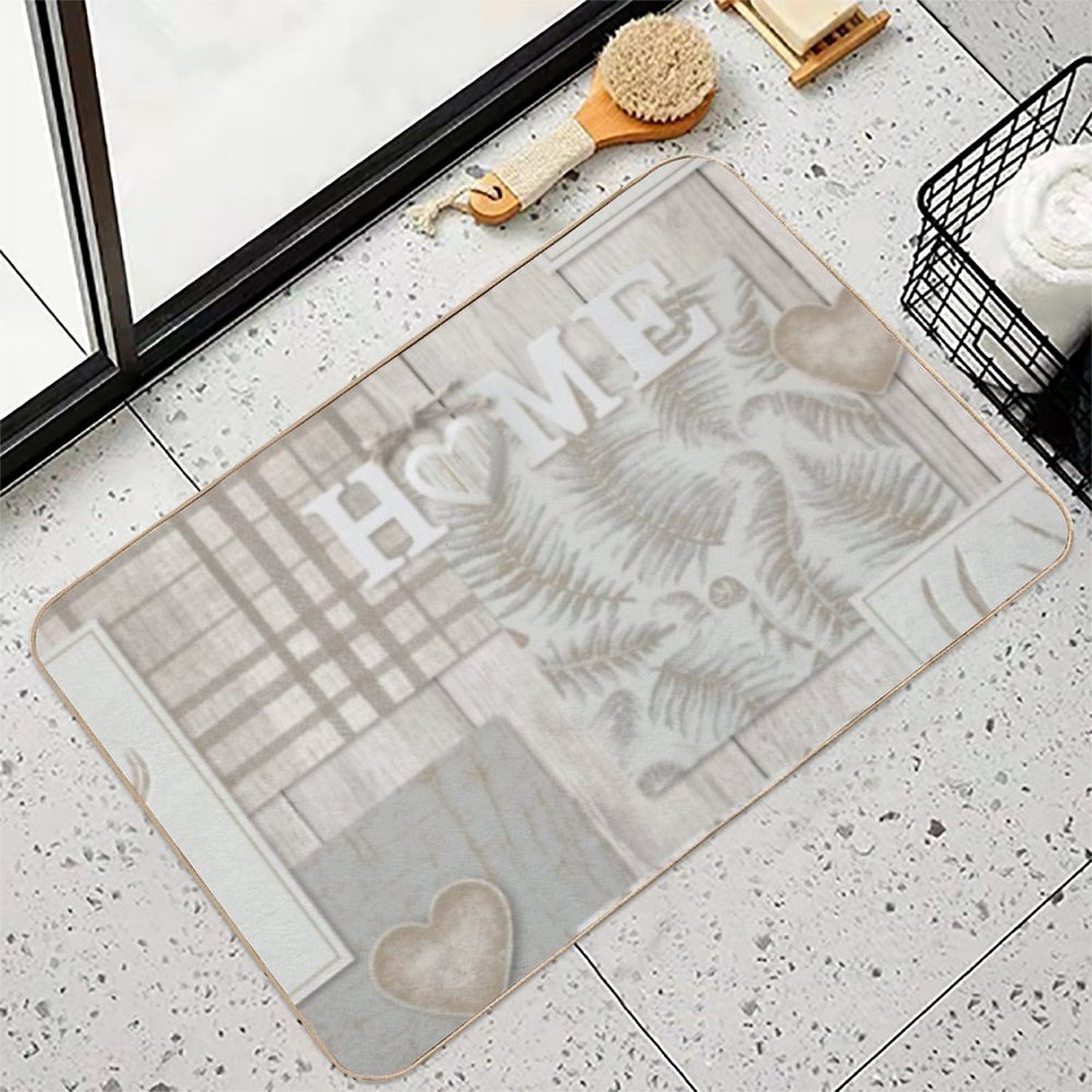 Home Collage  Stain-Proof Bath Mat