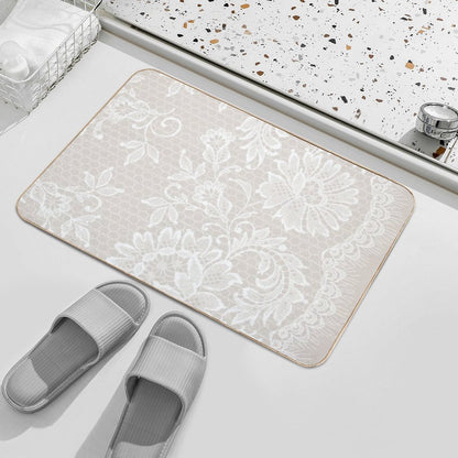 Lace on GreyPink  Pet-Safe Bath Mat
