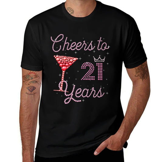 Womens Cheers To 21 Years 21st Birthday 21 Years Old Bday  Affordable Price T-Shirt