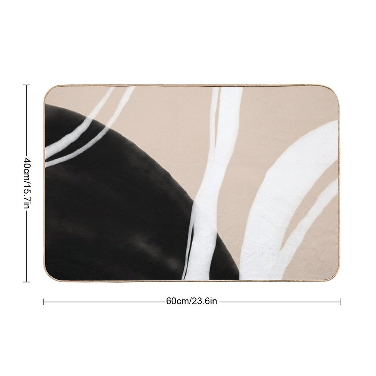 Black And White Scandinavian Abstract  Easy To Clean Bath Mat