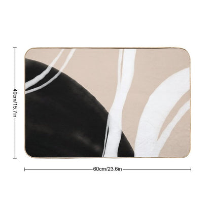 Black And White Scandinavian Abstract  Easy To Clean Bath Mat