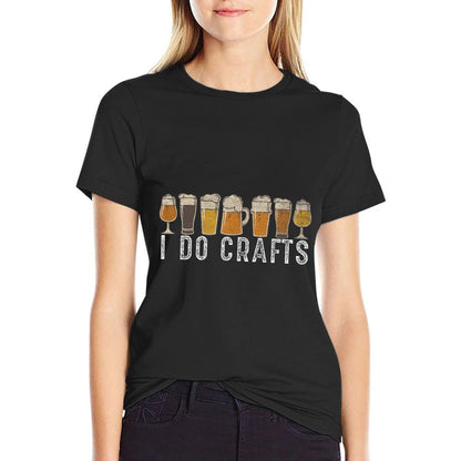 Craft Beer Vintage I Do Crafts Home Brew Art  Ribbed Collar T-Shirt
