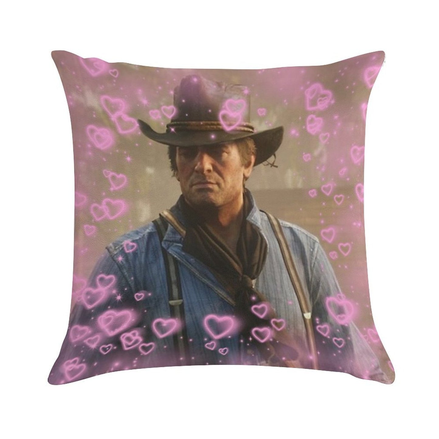Arthur Morgan Hearts Soft High-Density Material Throw Pillow