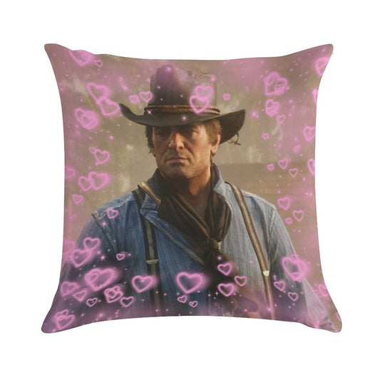 Arthur Morgan Hearts Soft High-Density Material Throw Pillow