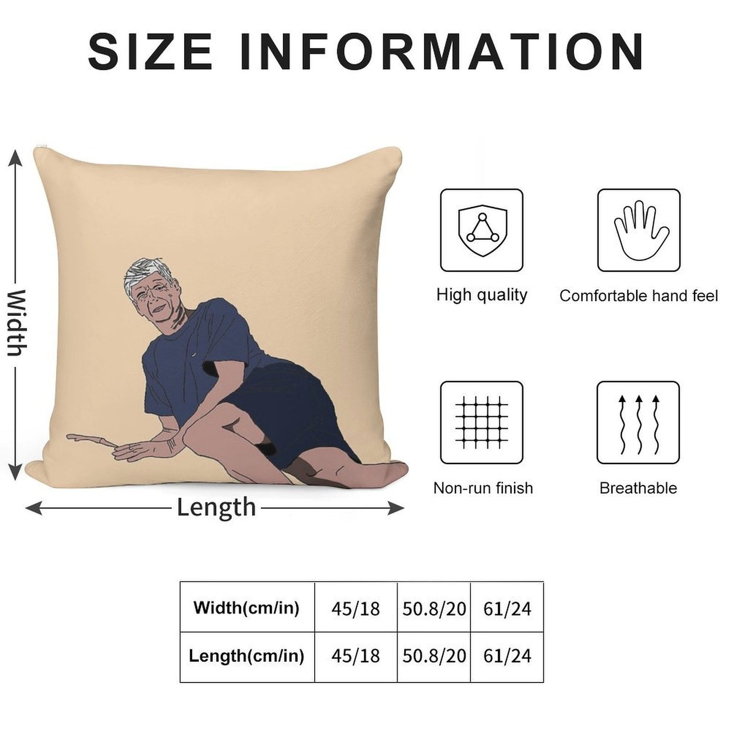 Arsene Wenger Vibin ' Soft High-Density Material Throw Pillow