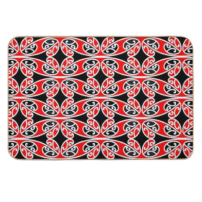 Maori Traditional Pattern Hammehead Shark  Anti-Trip Bath Mat