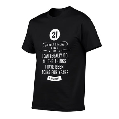 Funny 21st Birthday - For People Born in 1997  Fade-proof Color T-Shirt