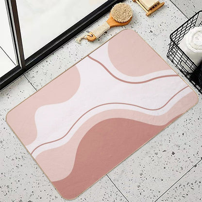 Aesthetic Pink, Minimalist Art, Simple Pattern, Wave Abstract  Multi-Purpose Bath Mat