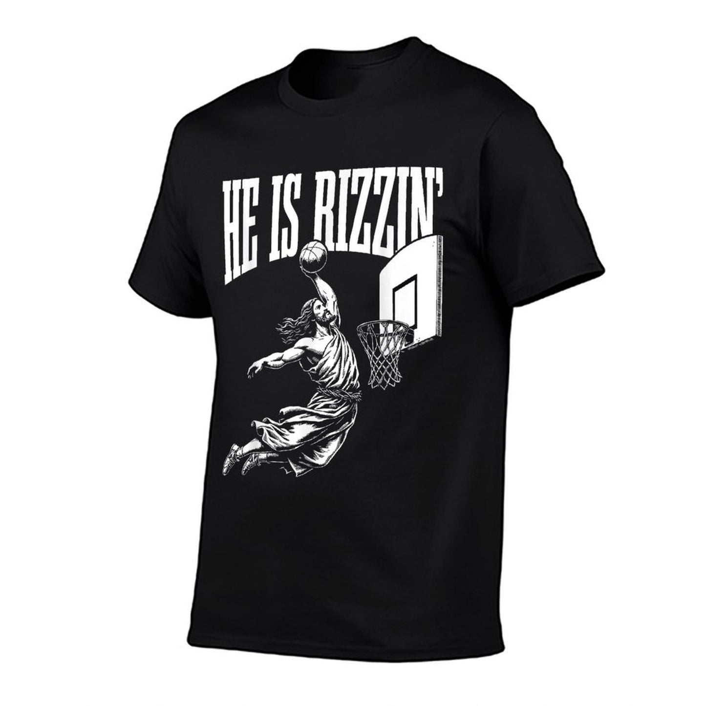 He Is Rizzin Funny Jesus Basketball Meme  Wrinkle-resistant T-Shirt