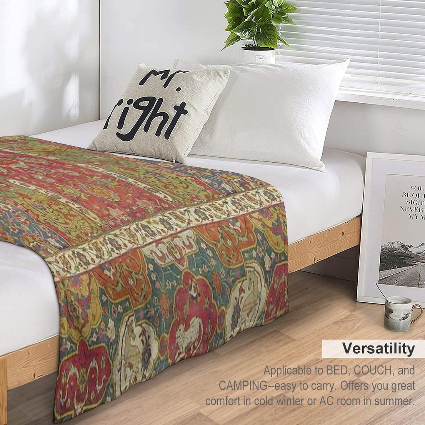 Antique Kilim 8 Velvety-soft Throw Blanket