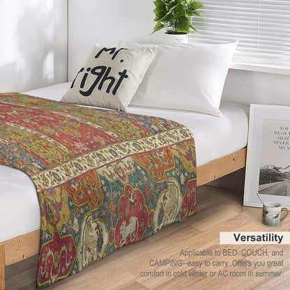 Antique Kilim 8 Velvety-soft Throw Blanket