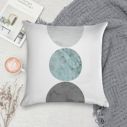 3 Circles Teal And Gray Soft Home Decor Throw Pillow