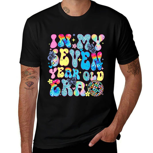Retro In My Seven Year Old Era 7th Birthday Girl 7 Year Old  Versatile T-Shirt
