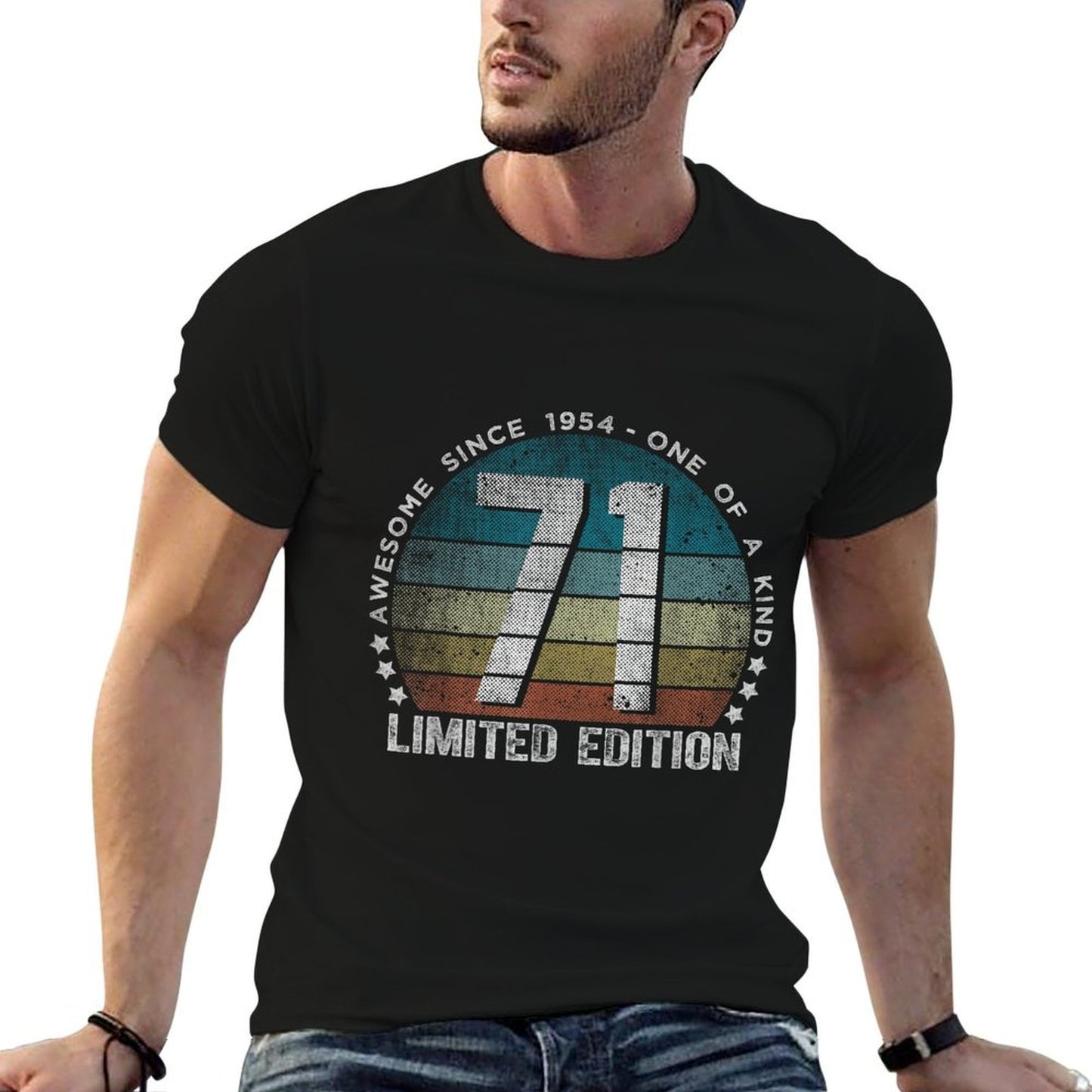 71 Year Old Gifts Vintage 1954 Limited Edition 71st Birthday  Trendy Pattern T-Shirt
