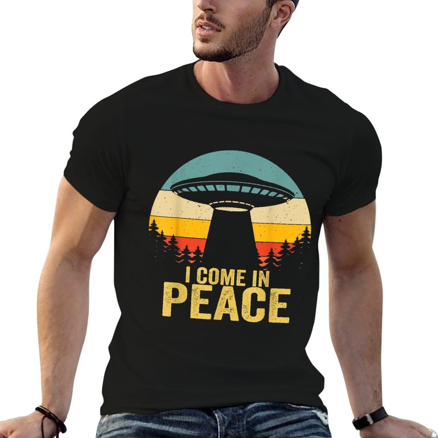 I Come In Peace Im Peace Matching Couples Alien  Quick-drying T-Shirt
