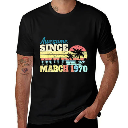 Awesome Since March 1970 50th Birthday  Trendy Pattern T-Shirt
