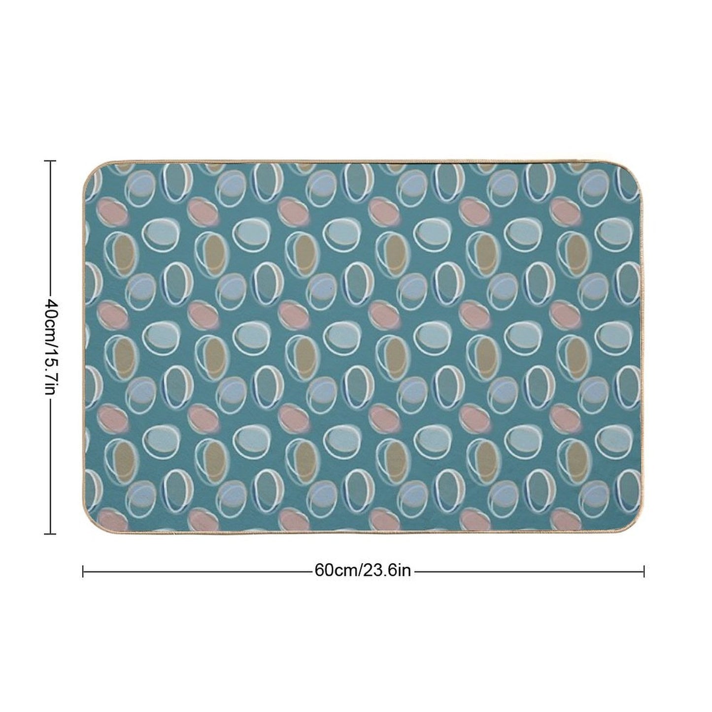 Seaglass Cocentric Circles  Eco-Friendly Bath Mat